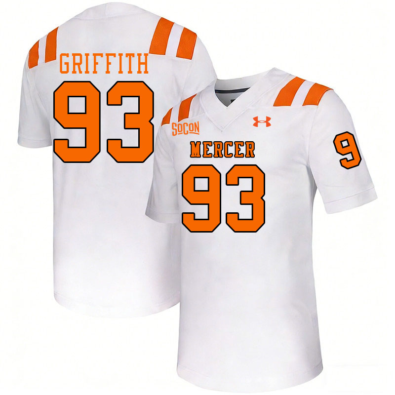 Mercer Bears #93 Reice Griffith College Football Jerseys,Uniforms Stitched-White